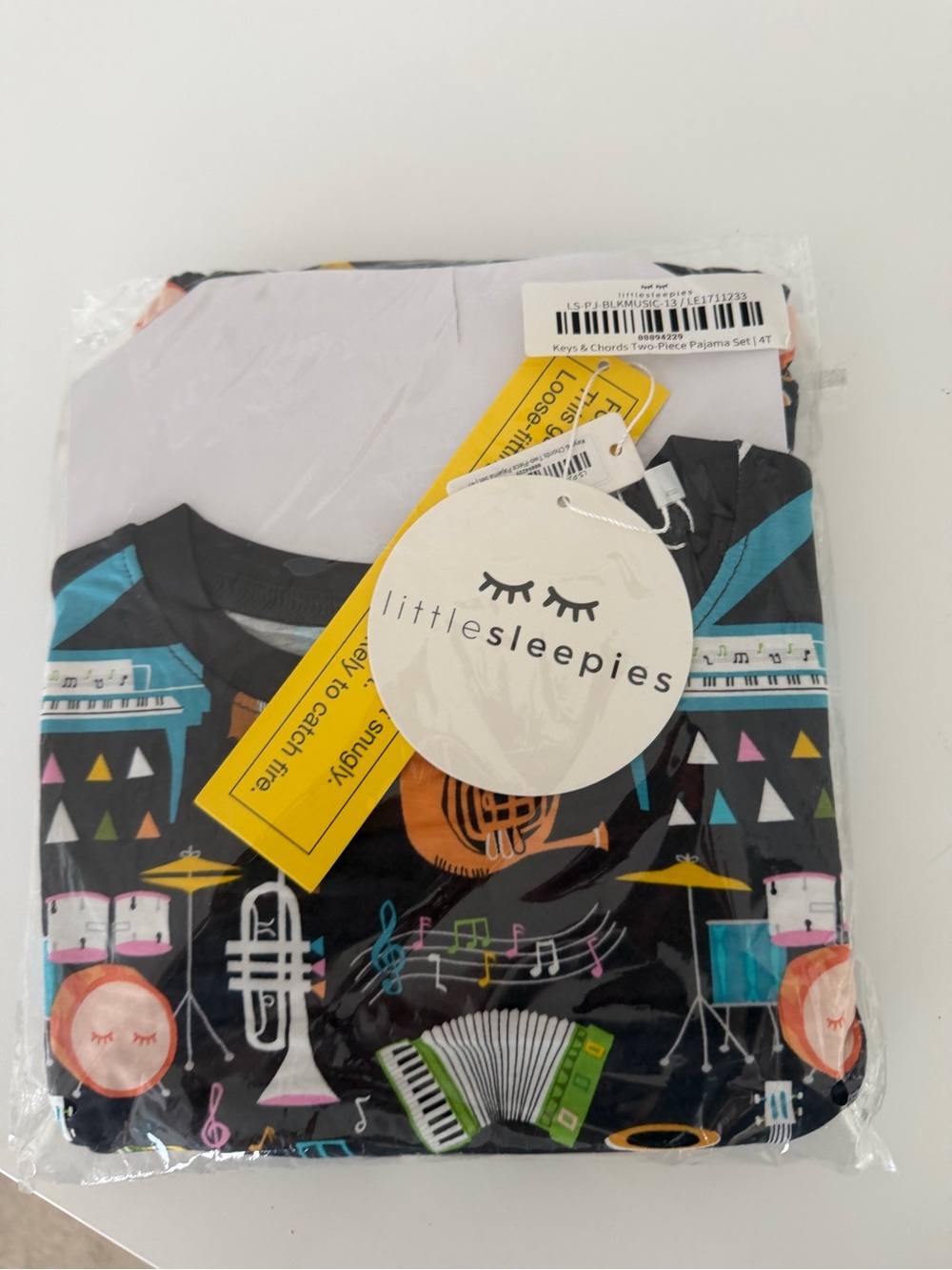 Little Sleepies Keys & Chords Two-Piece Pajama Set NWT
